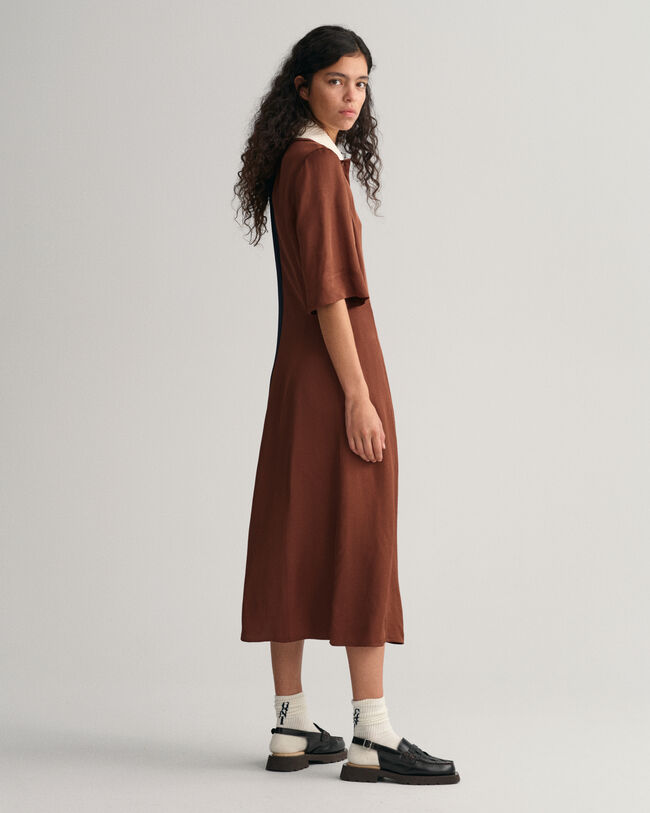 Color Rugger Kurzarmkleid im Blockfarbendesign