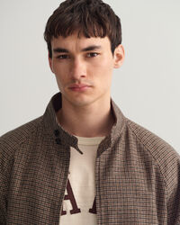 Karierte Harrington Jacke aus Wolle