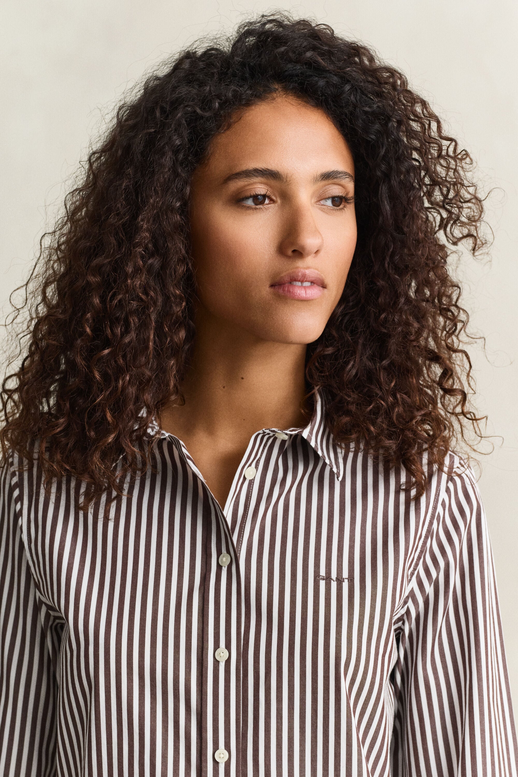 Popeline-Bluse im Regular Fit mit Streifen