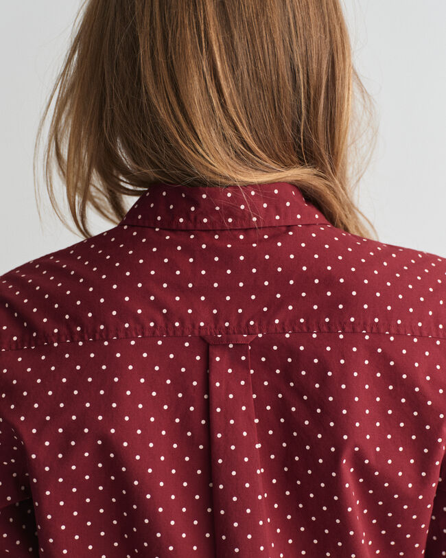 Regular Fit Bluse aus Baumwoll-Voile mit Punktemuster