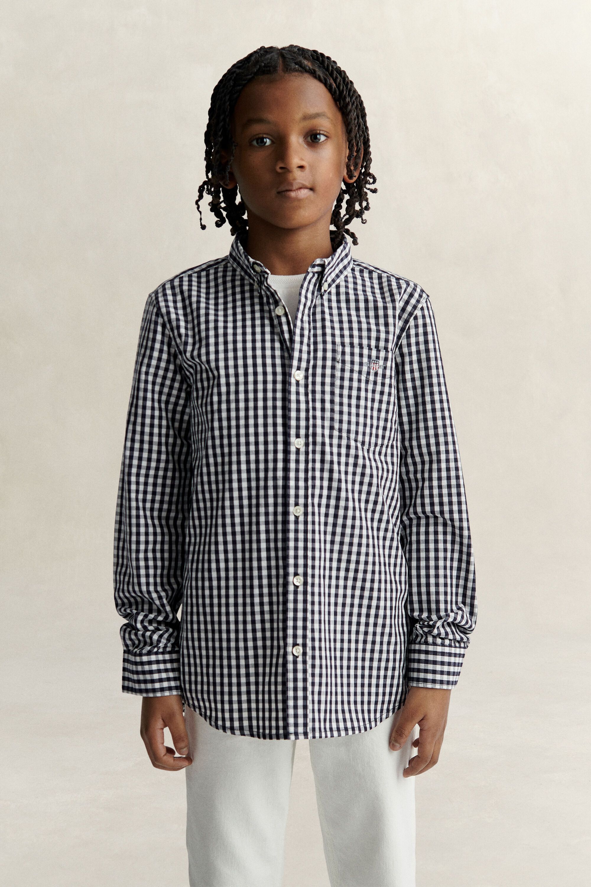 Teen Boys Gingham Popeline-Hemd