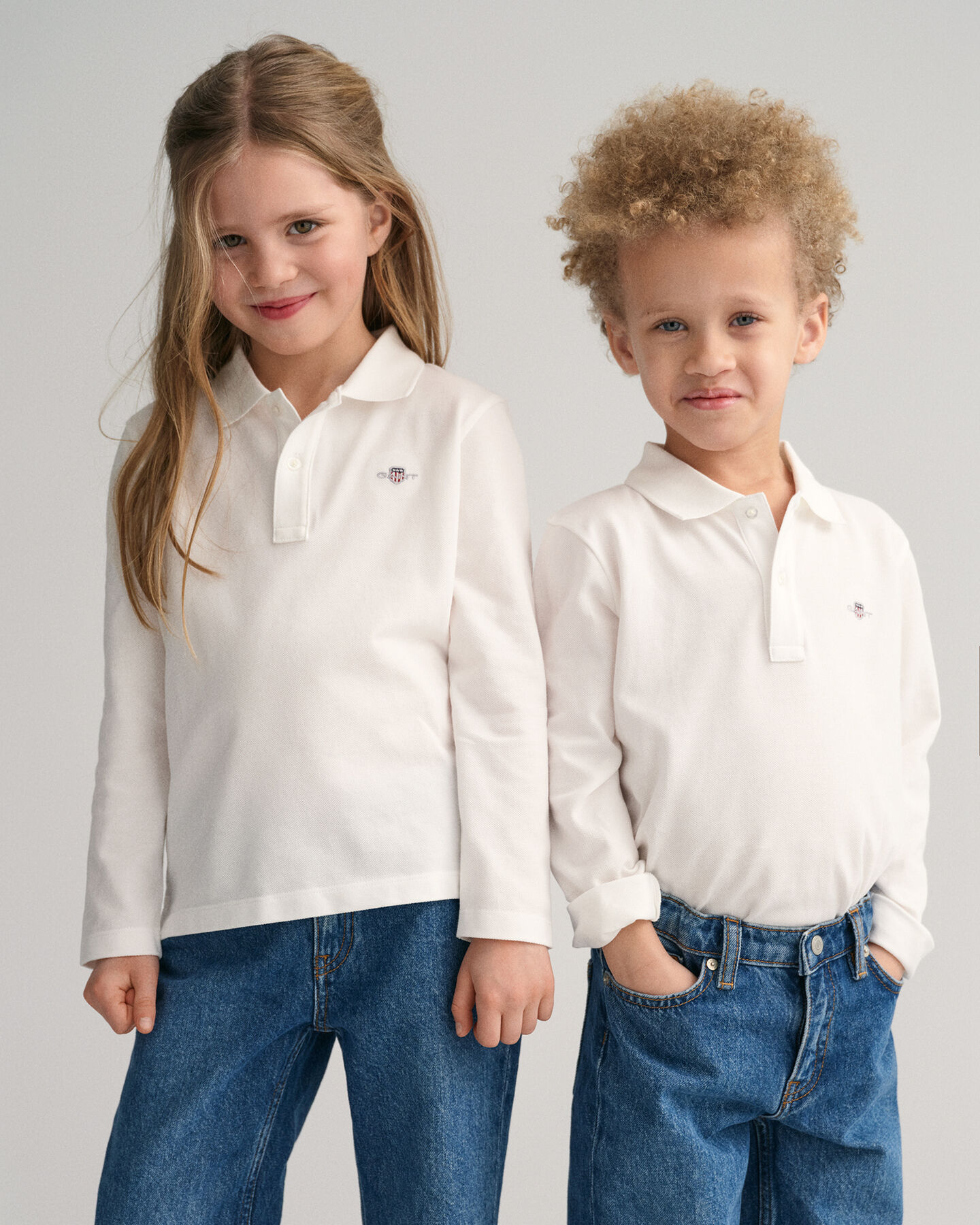 Kids Shield Piqu&eacute; Langarm-Poloshirt