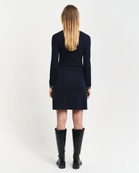 Rippstrick Kleid mit Kontrast