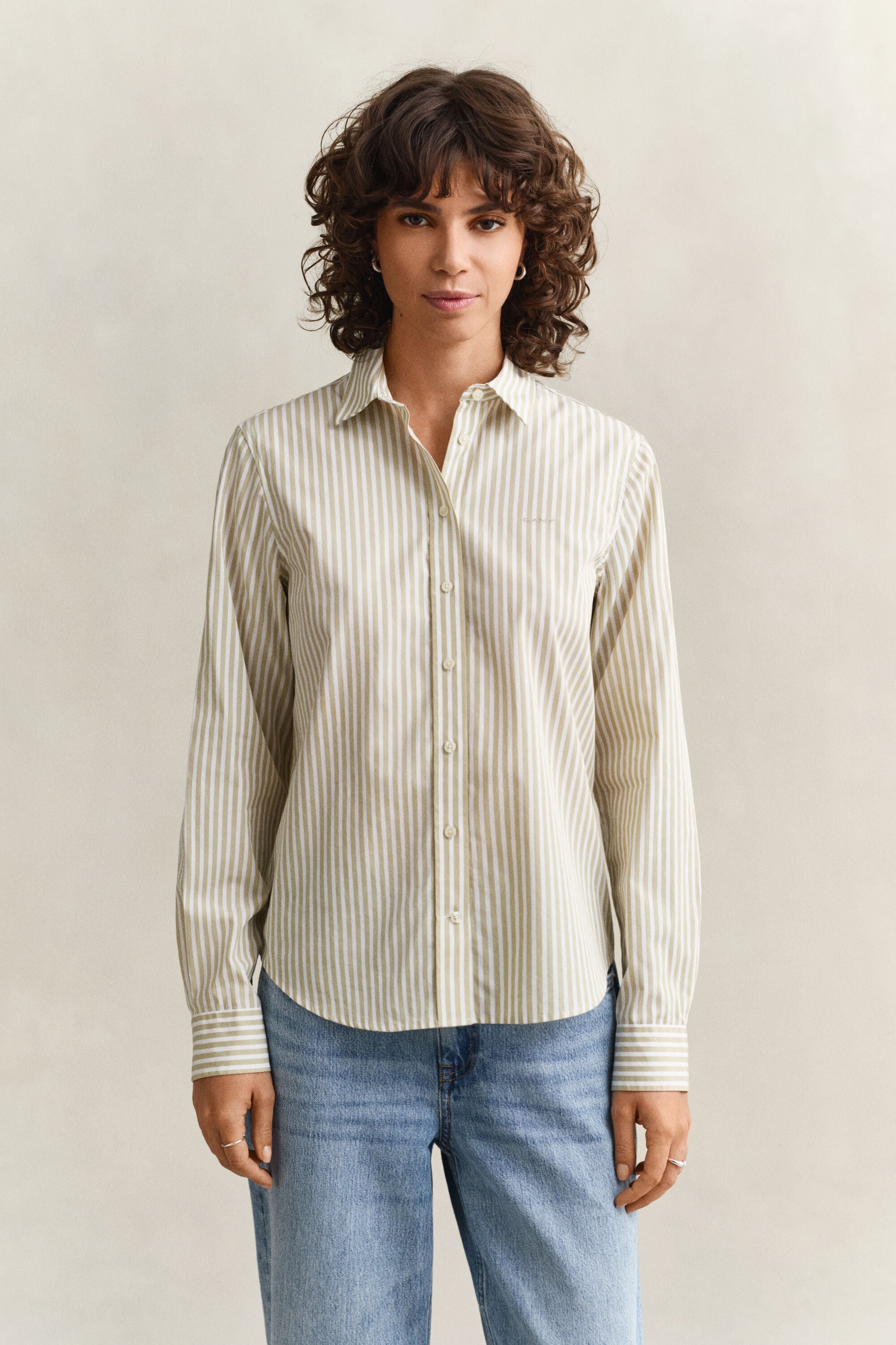 Regular Fit Classic Popeline-Bluse mit Streifen