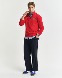 Kontrast Sweatshirt mit Reißverschlusskragen