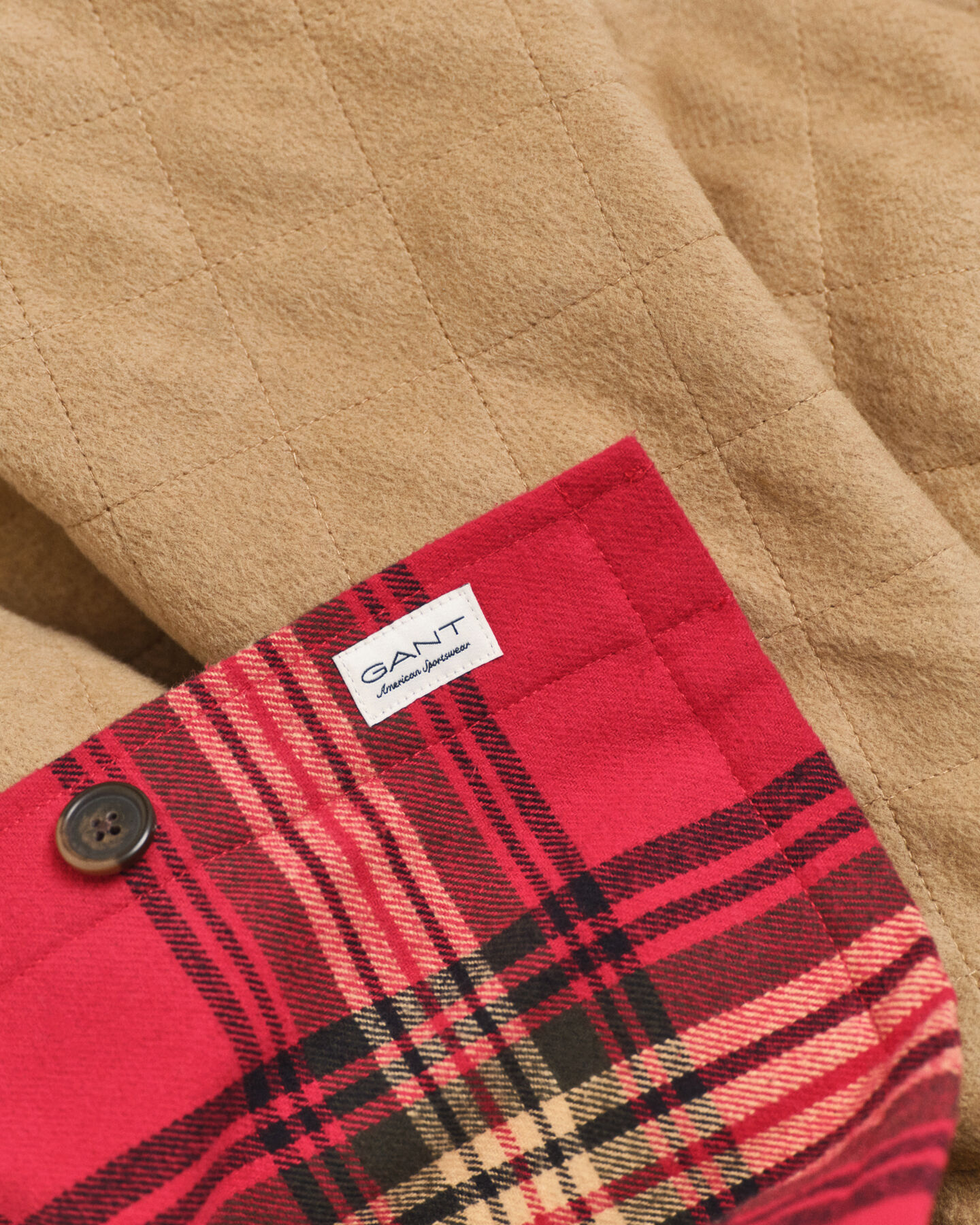 Wattierte Relaxed Fit Hemdjacke mit Karomuster