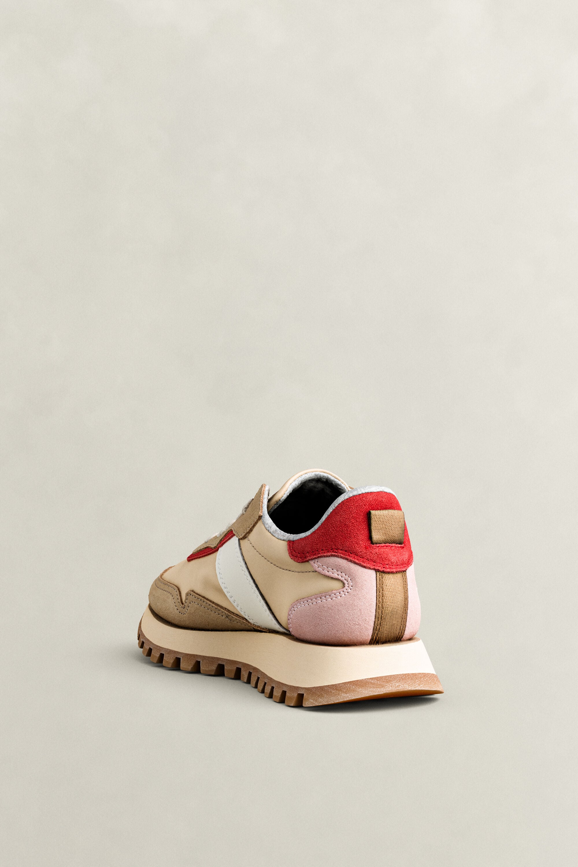 Caffay Suede Nylon Sneakers — FADED BEIGE