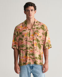 Relaxed Fit Hawaiian Print Kurzarmhemd