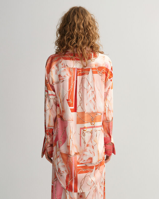 Relaxed Fit Sailing Print Seidenbluse