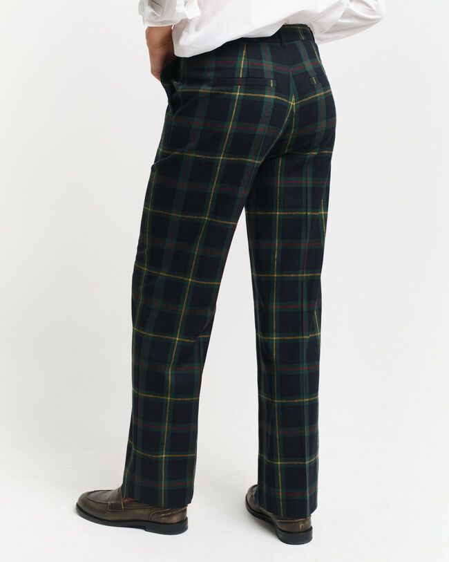 Karierte Anzughose mit geradem Bein