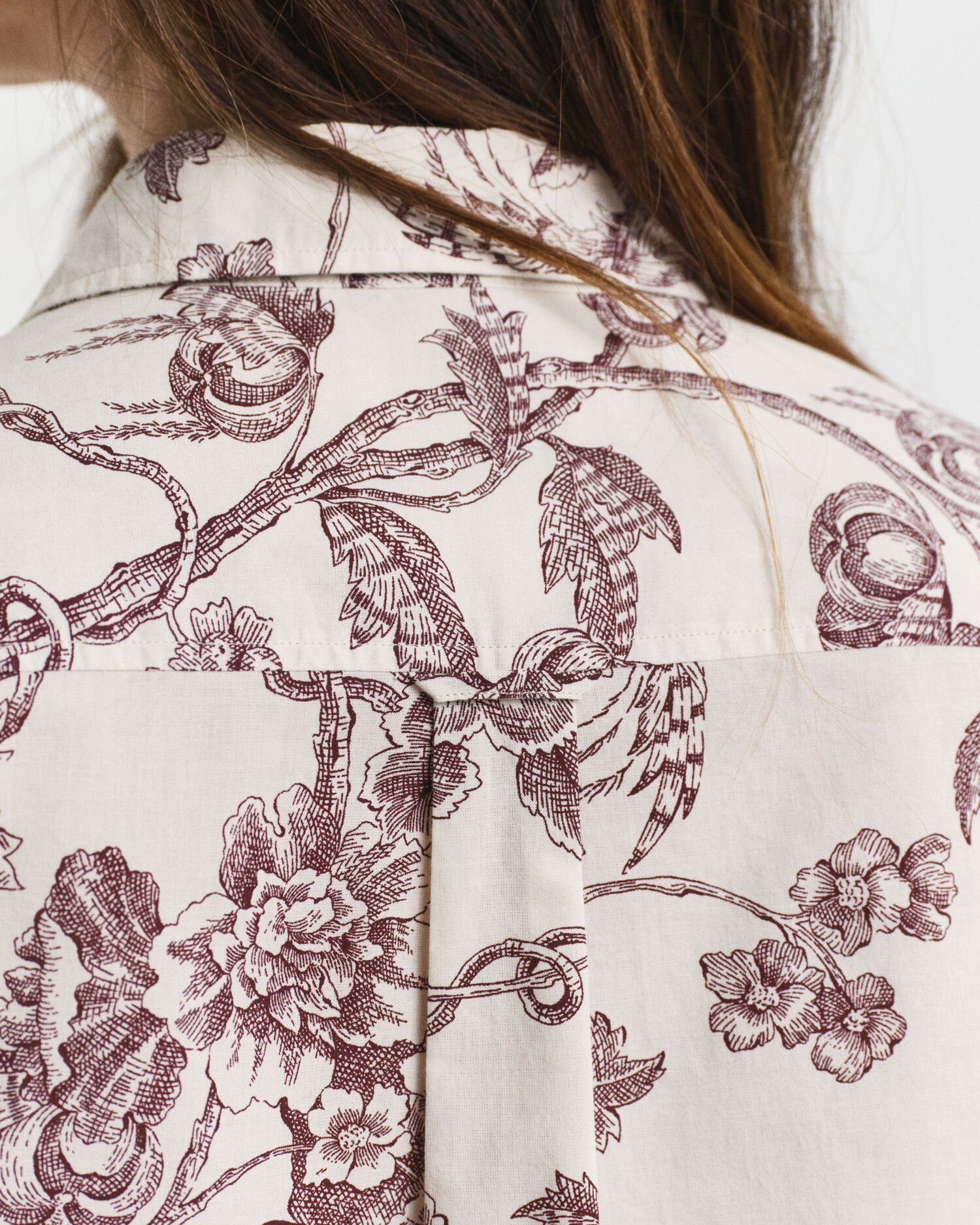 Regular Fit Bluse aus Baumwoll-Voile mit Baum-Print