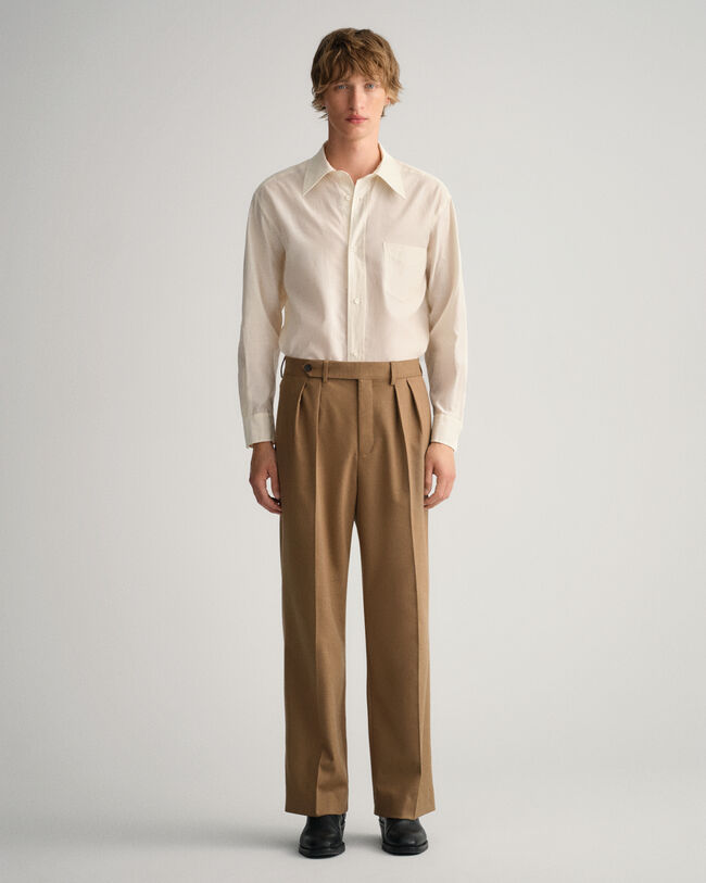 Flanell Anzughose mit weitem Bein