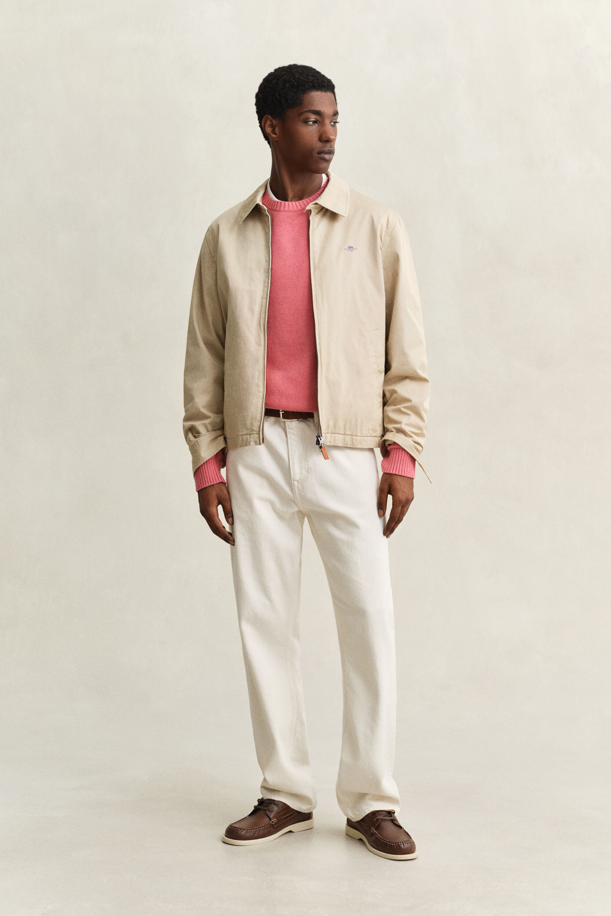 Rundhalspullover aus Baumwollgemisch