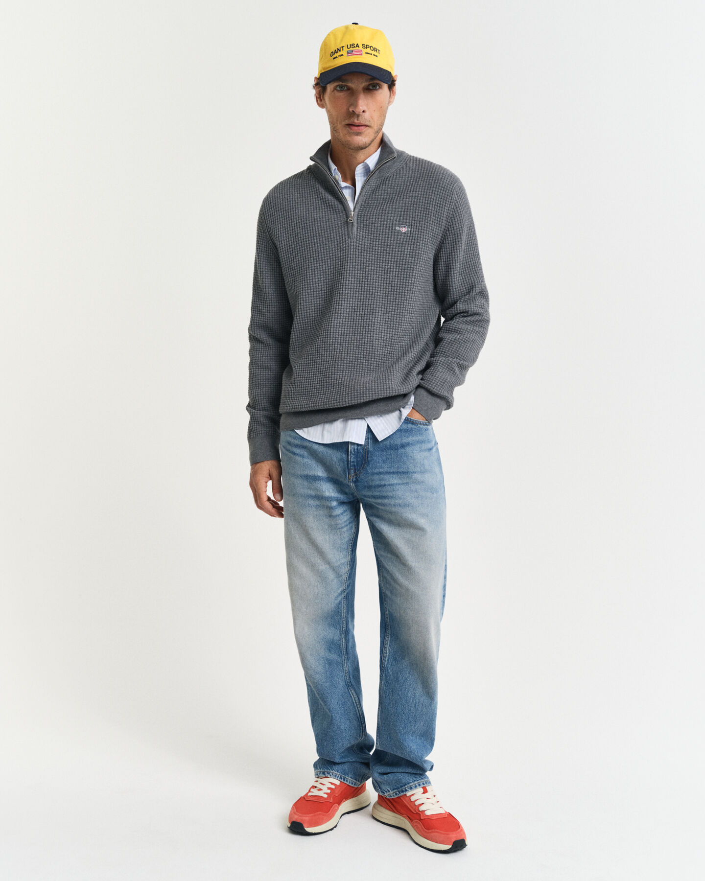 Troyer aus strukturierter Baumwolle