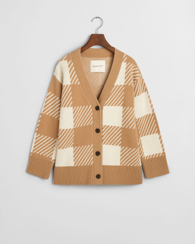 Buffalo Checked V-Neck Strickjacke