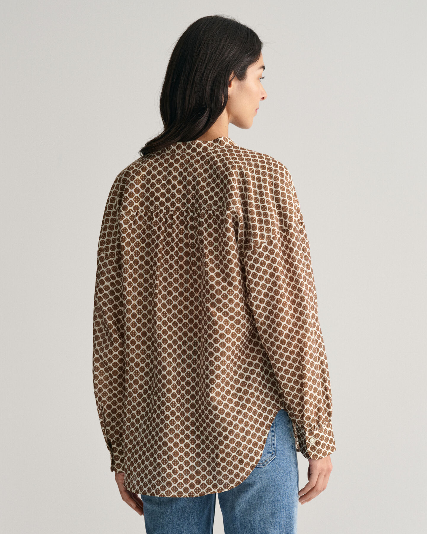 Monogram Baumwoll Seiden Bluse mit Print