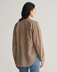 Monogram Baumwoll Seiden Bluse mit Print