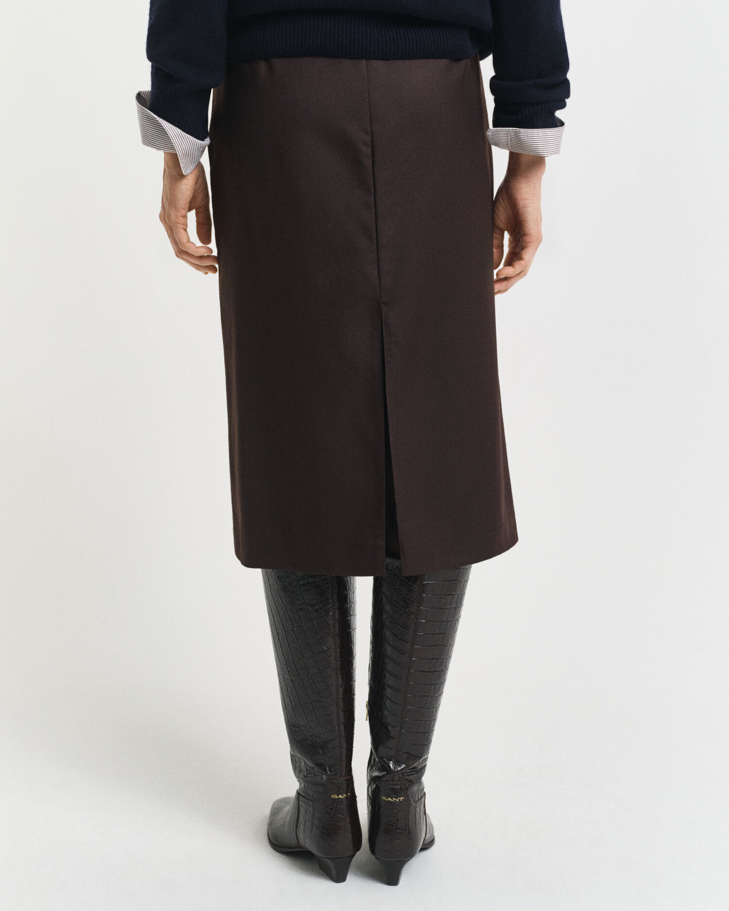 Bleistiftrock aus Wollmix in Midilänge