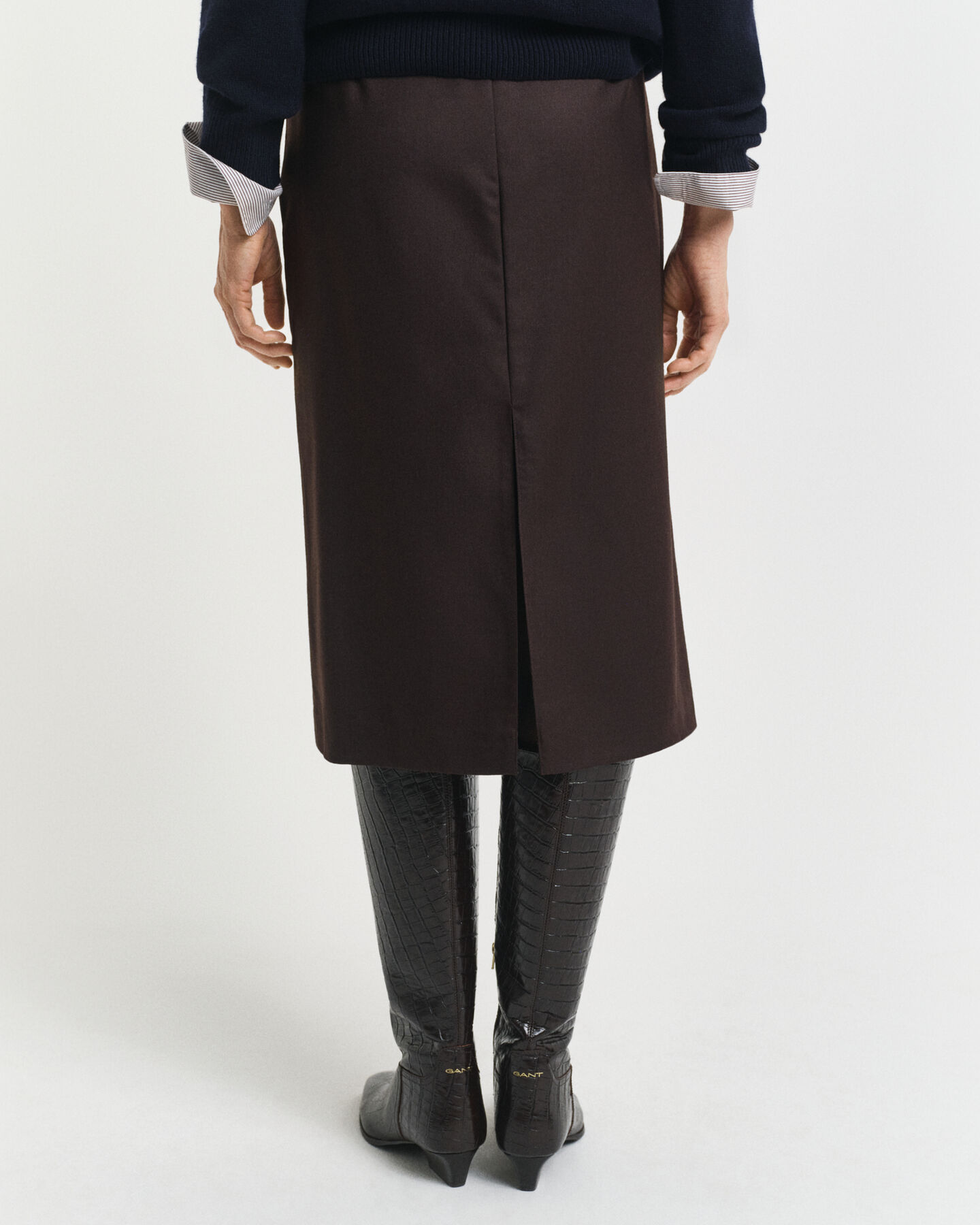 Bleistiftrock aus Wollmix in Midilänge