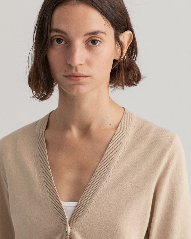 Leichte V-Neck Strickjacke aus Baumwolle