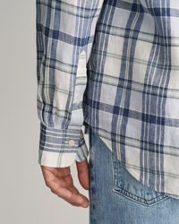 Regular Fit Leinen Hemd im Madras-Karo