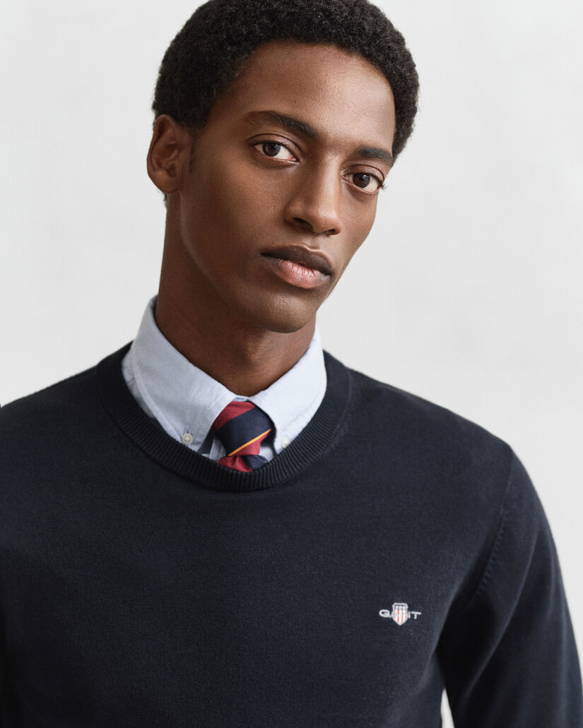 Klassischer Rundhalspullover aus Baumwolle