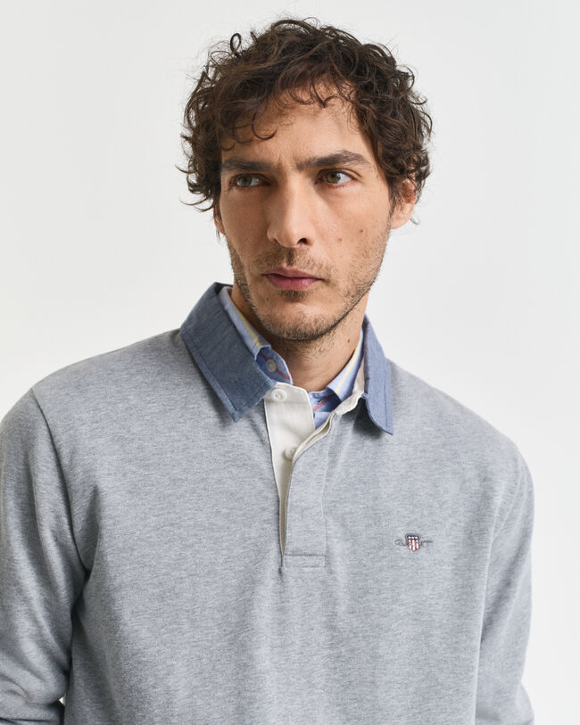 Heavy Rugger mit Chambray-Kragen