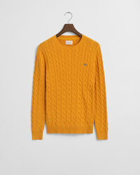 Zopfstrick Rundhalspullover aus Baumwolle