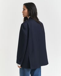 Oversized Hopsack Blazer aus Wolle