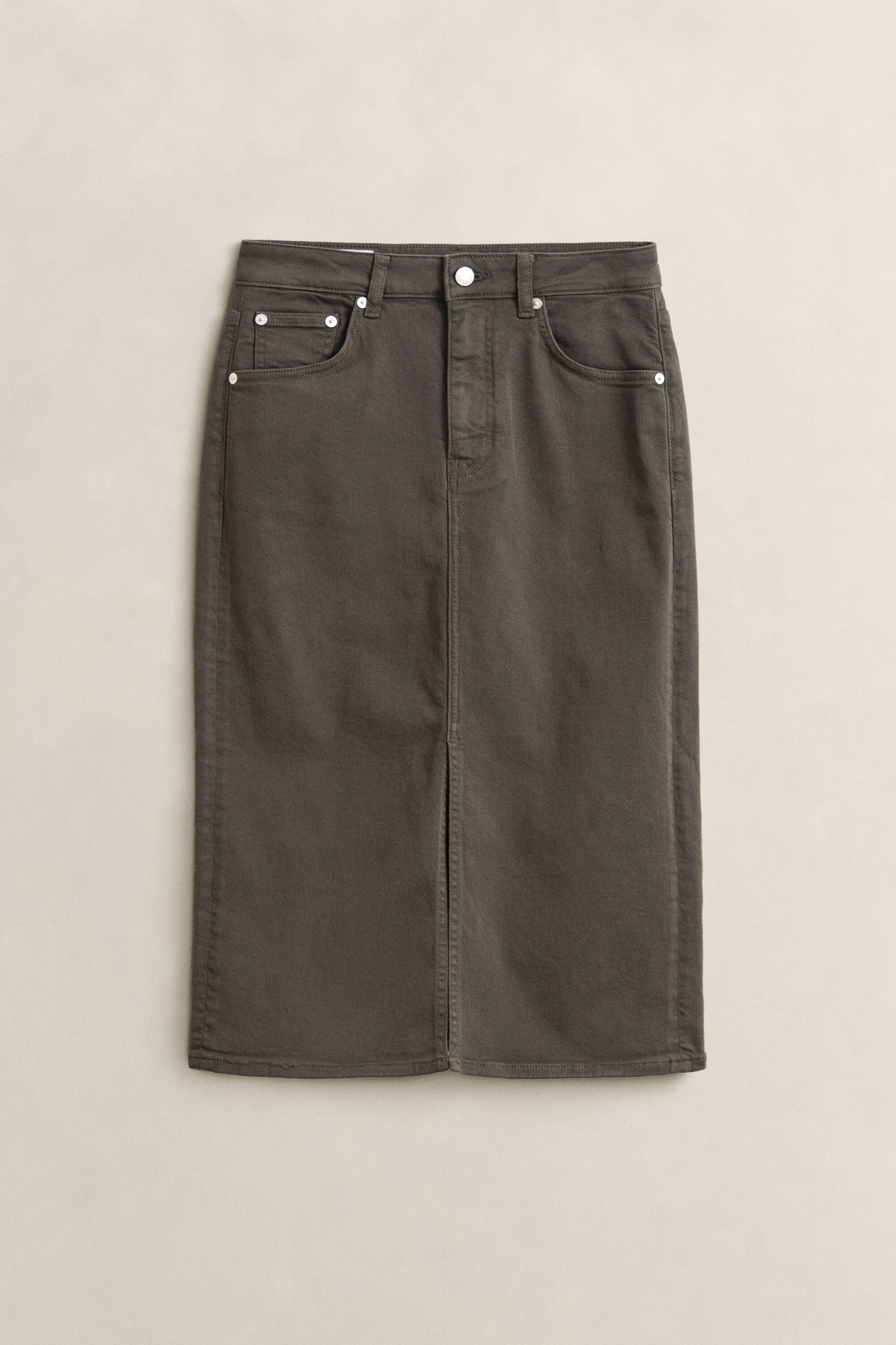 Farbiger Bleistiftrock aus Twill