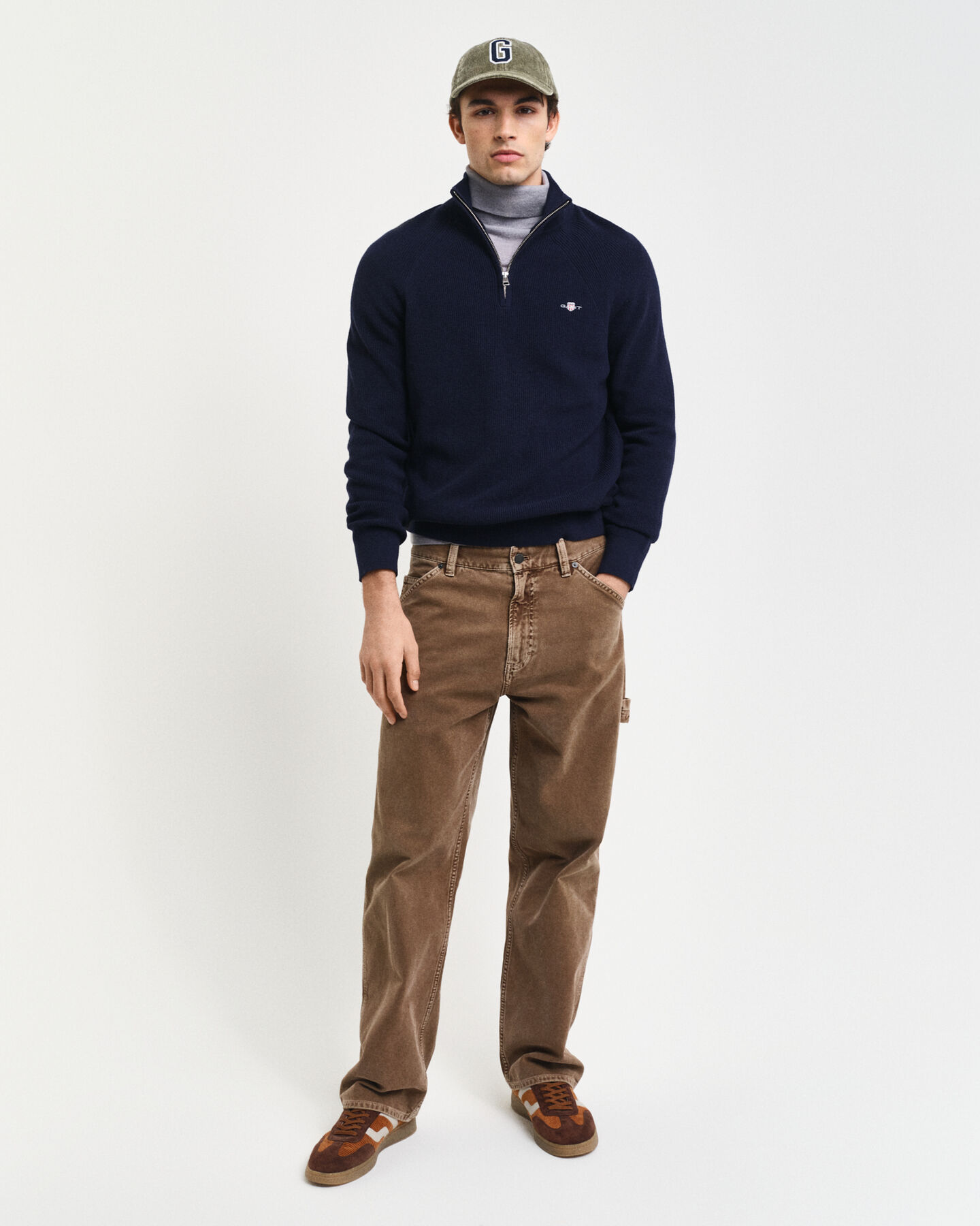 Gerippter Troyer aus Baumwoll-Woll-Gemisch