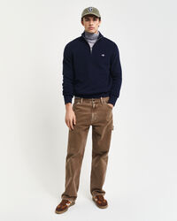 Gerippter Troyer aus Baumwoll-Woll-Gemisch