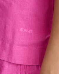 Teen Girls Kastige Leinen Kurzarmbluse