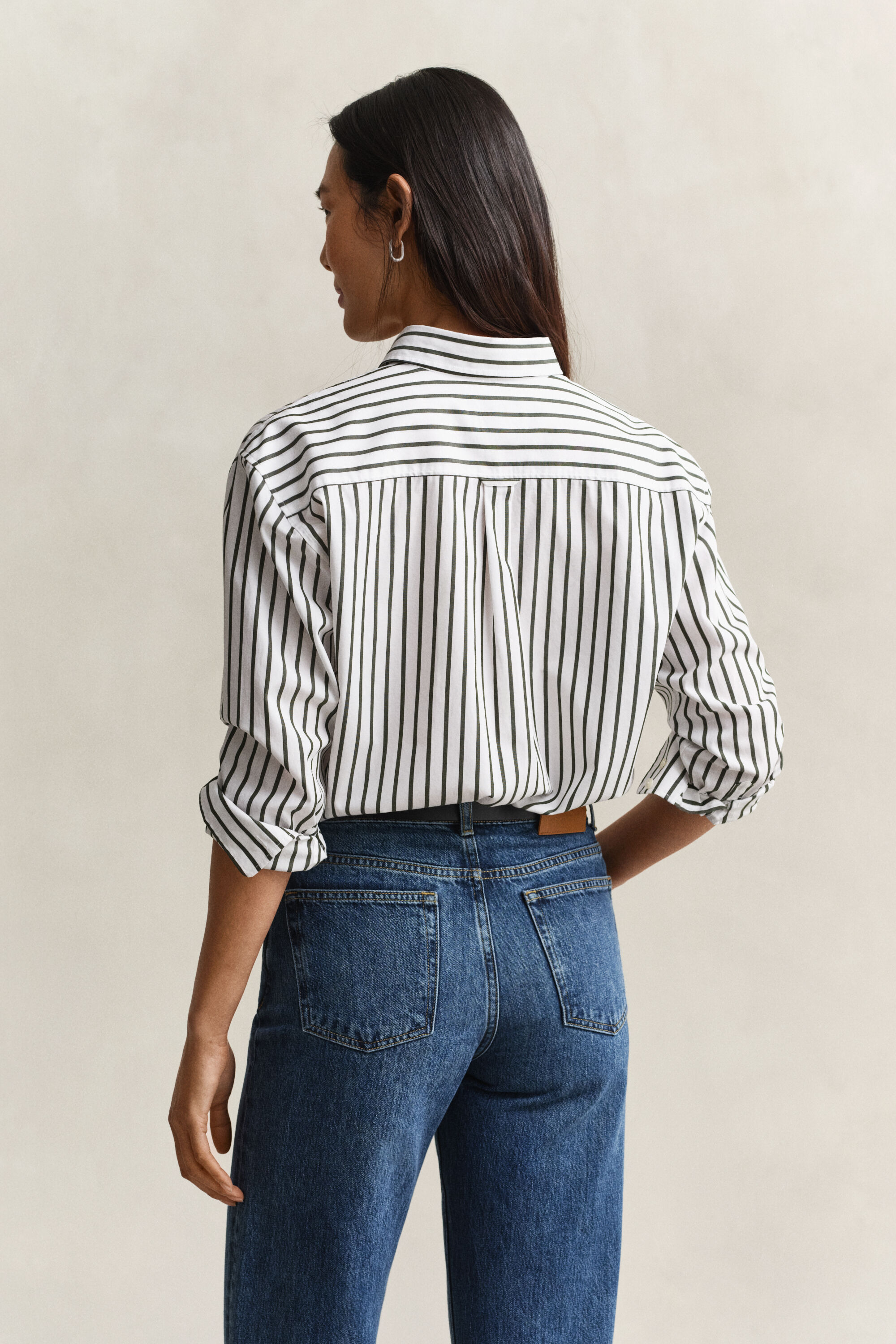 Relaxed Fit Classic Popeline-Bluse mit Streifen