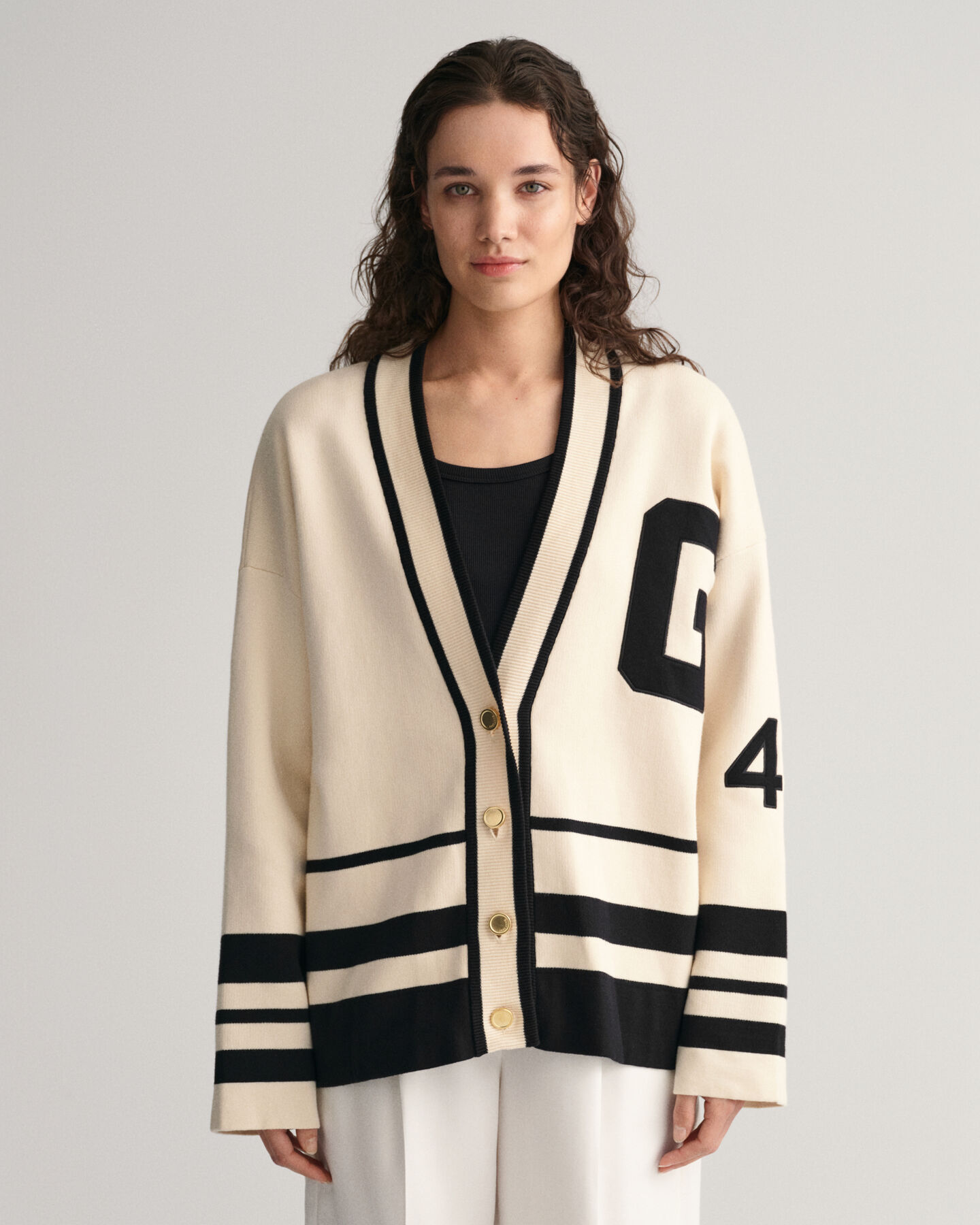 GANT Varsity V-Neck Strickjacke