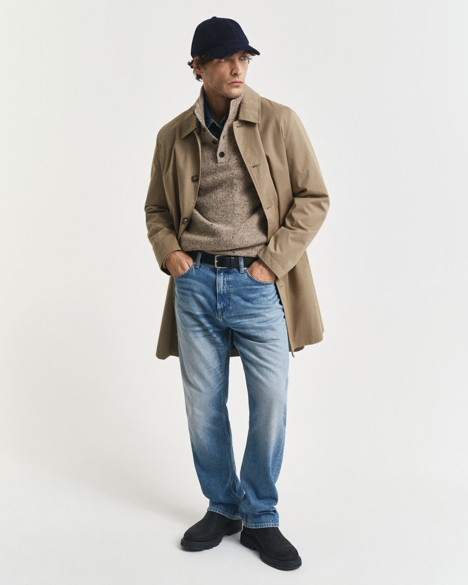 Geknöpfter Wollmix Troyer mit Noppenstruktur