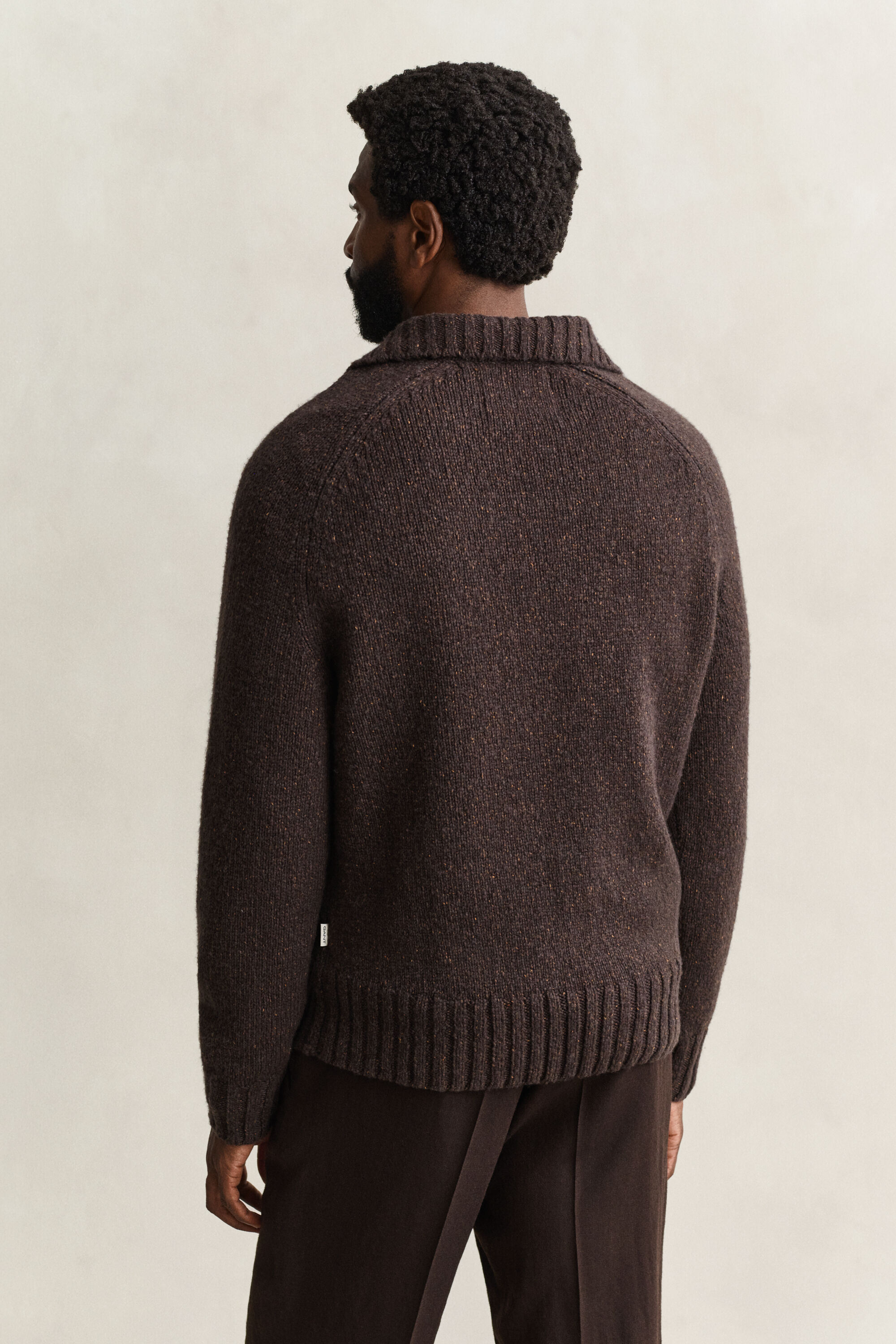 Polopullover aus Woll-Seiden-Gemisch