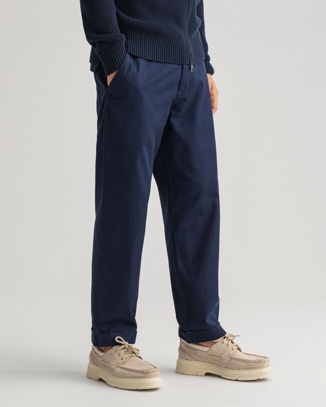 Tapered Chinohose aus Baumwolle