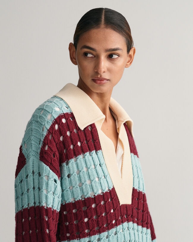 Oversized Barstripe Strick-Rugger