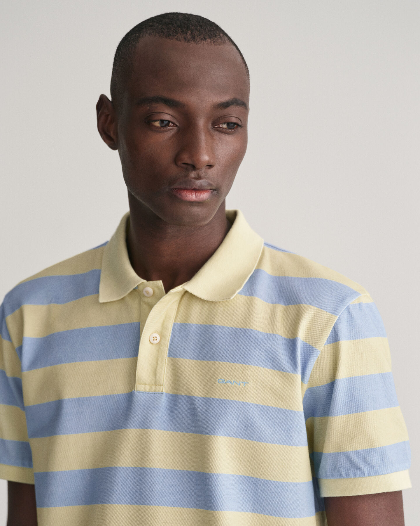 Heavy Washed Poloshirt mit Streifen