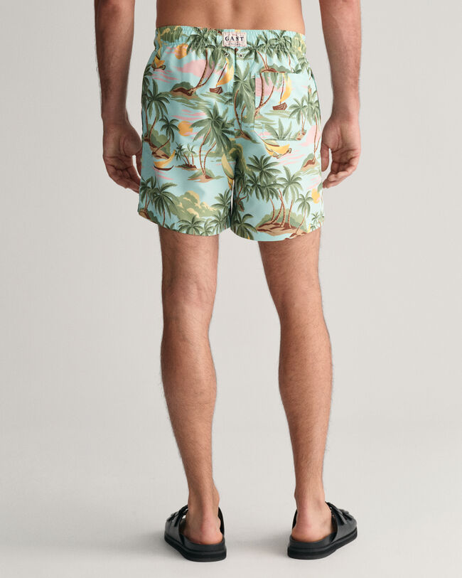 Hawaiian Print Badeshorts