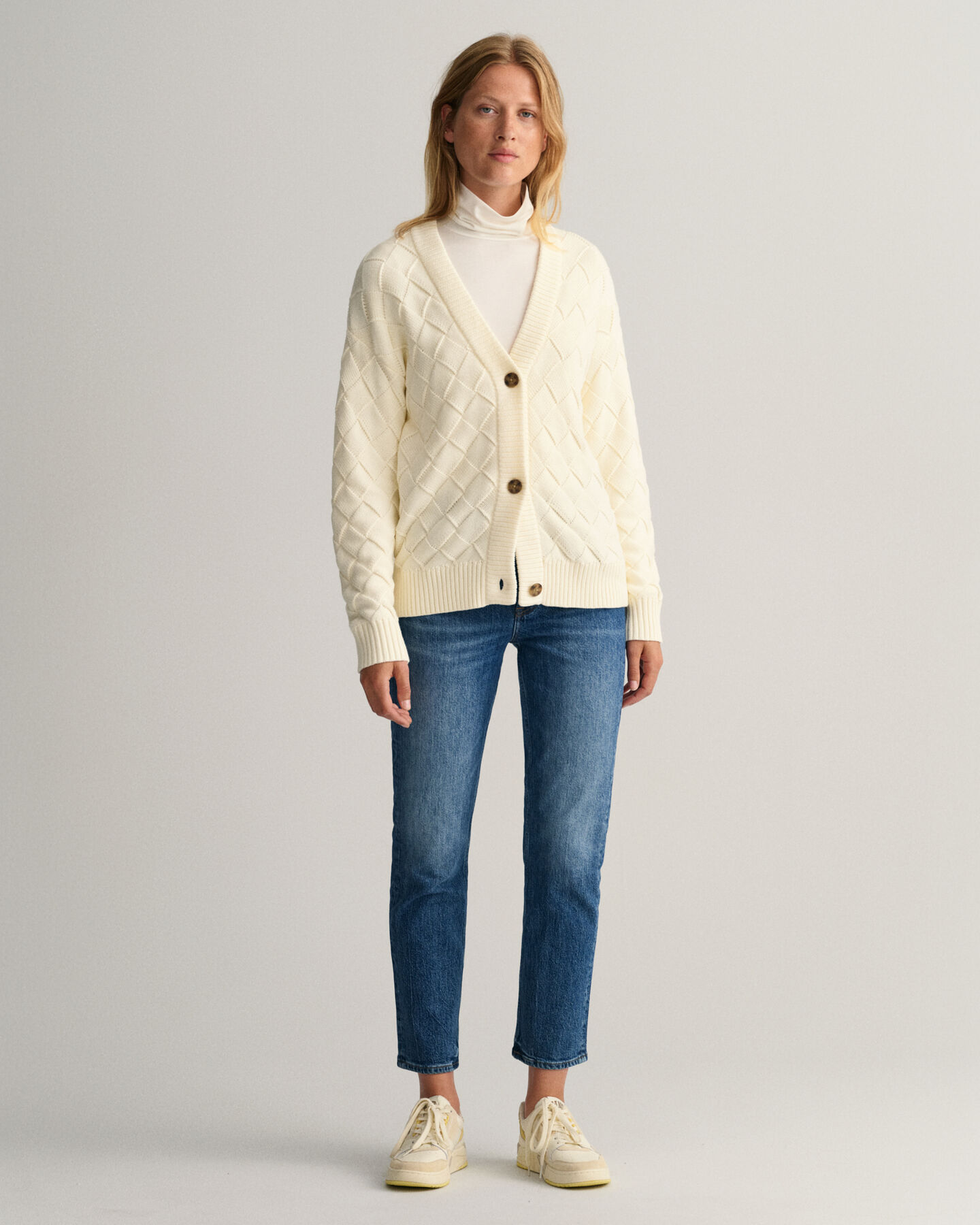 Strickjacke mit Webstruktur