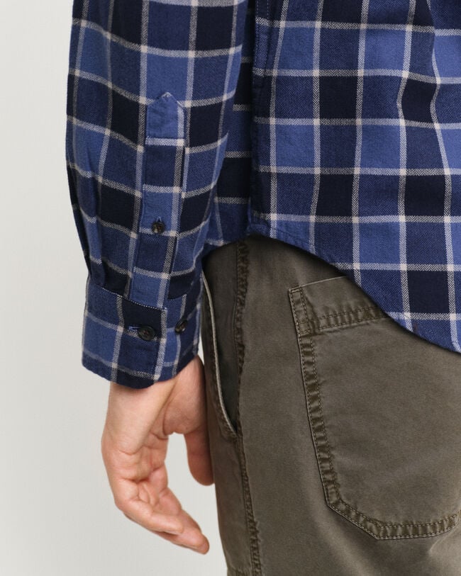 Regular Fit Herringbone Hemd mit Karomuster