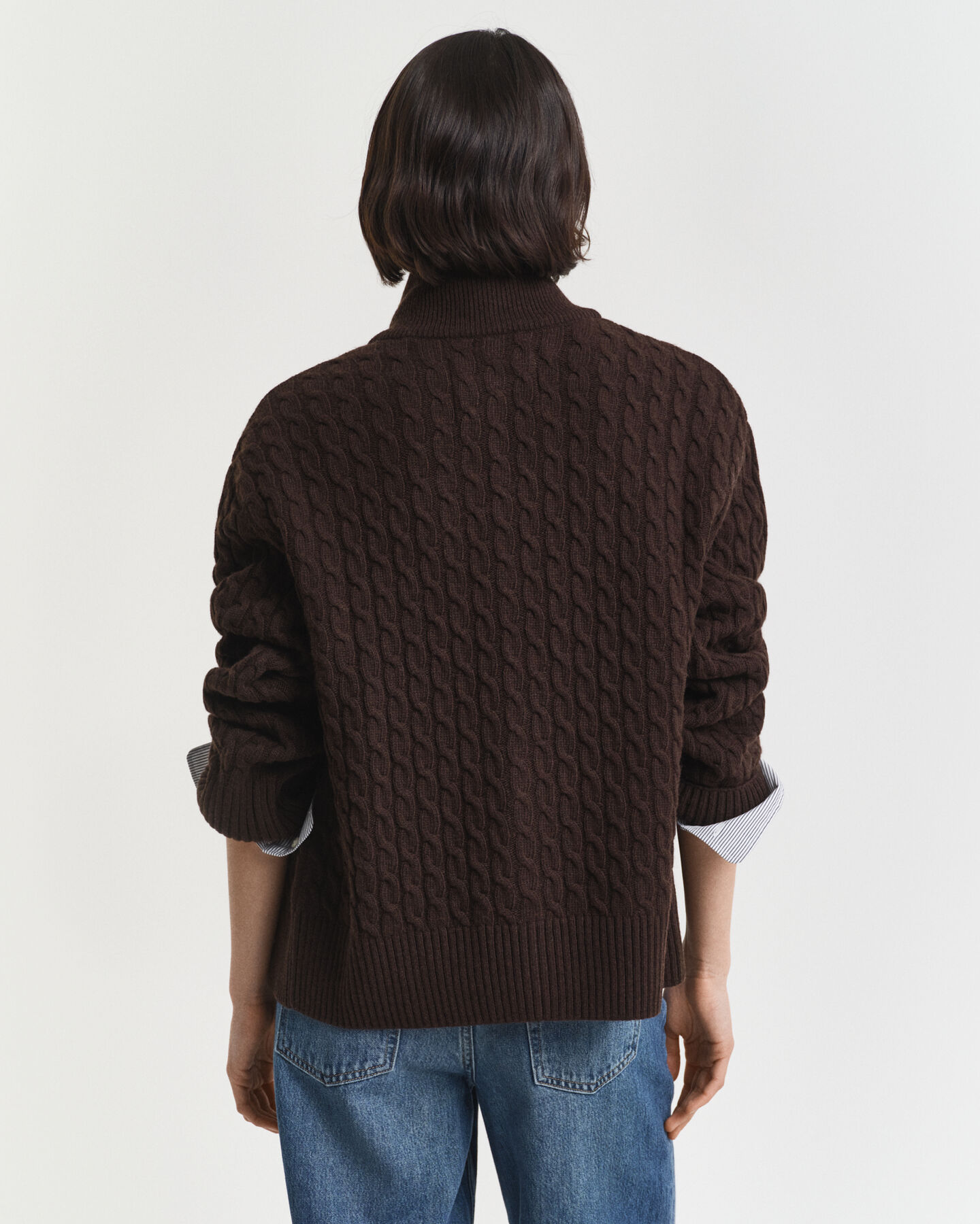 Zopfmuster Strickjacke mit Reißverschluss