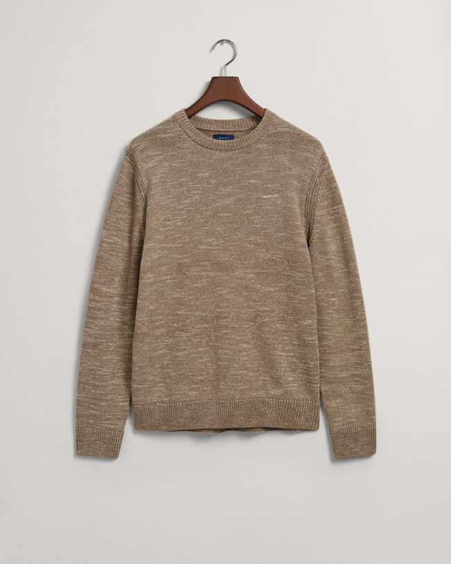 Rundhalspullover aus gedrehtem Garn