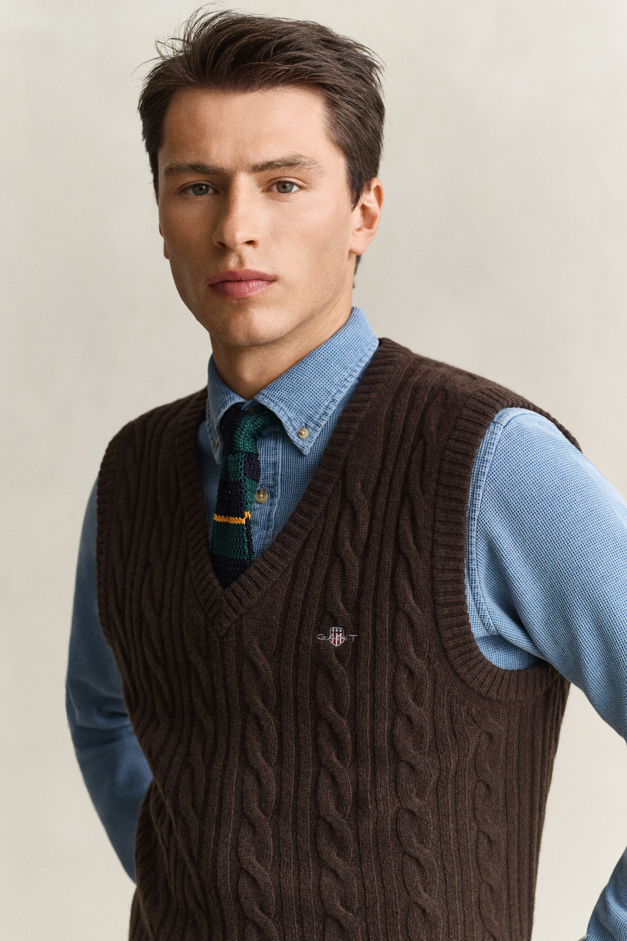 Zopfstrick Pullunder aus Lambswool