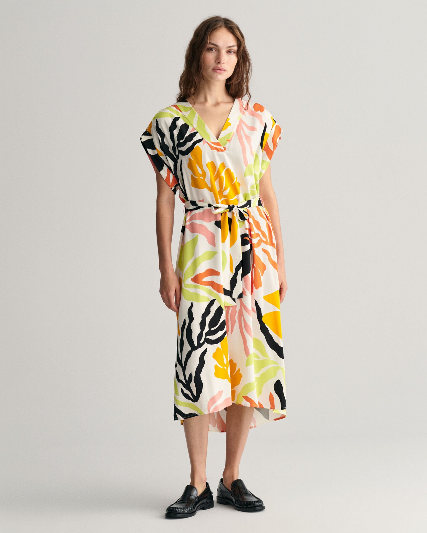 Palm Print Kurzarmkleid