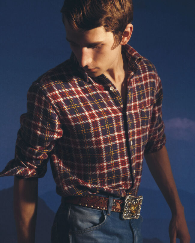 Wrangler x GANT Regular Fit Twillhemd mit Tartan-Muster