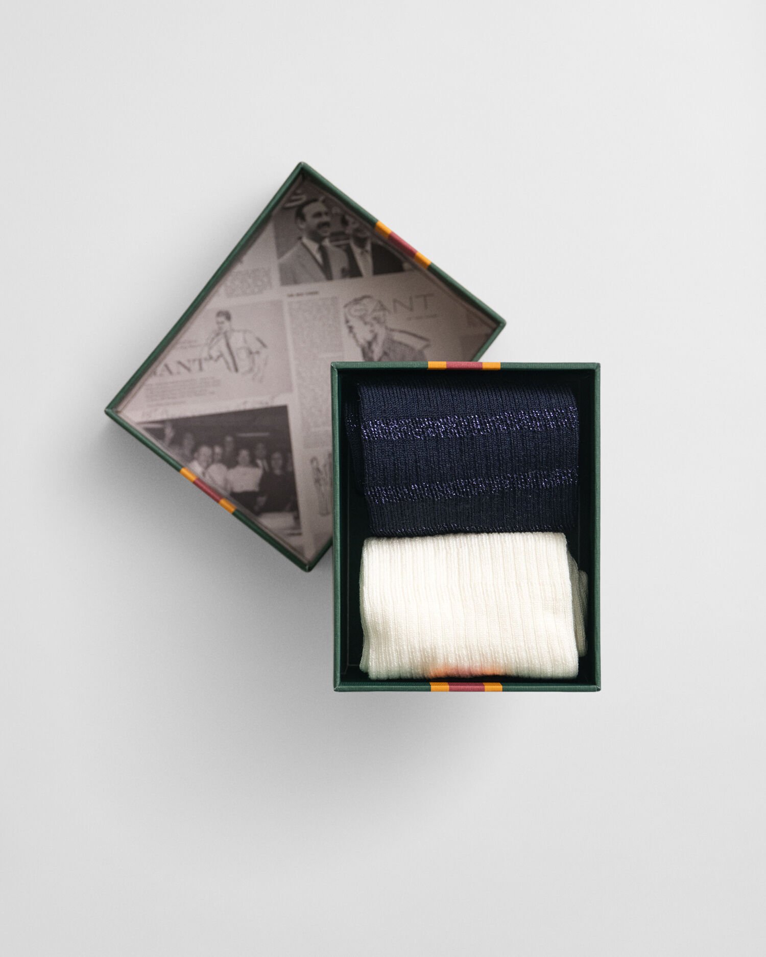 2er-Pack Socken mit Metallic-Streifen in Geschenkbox