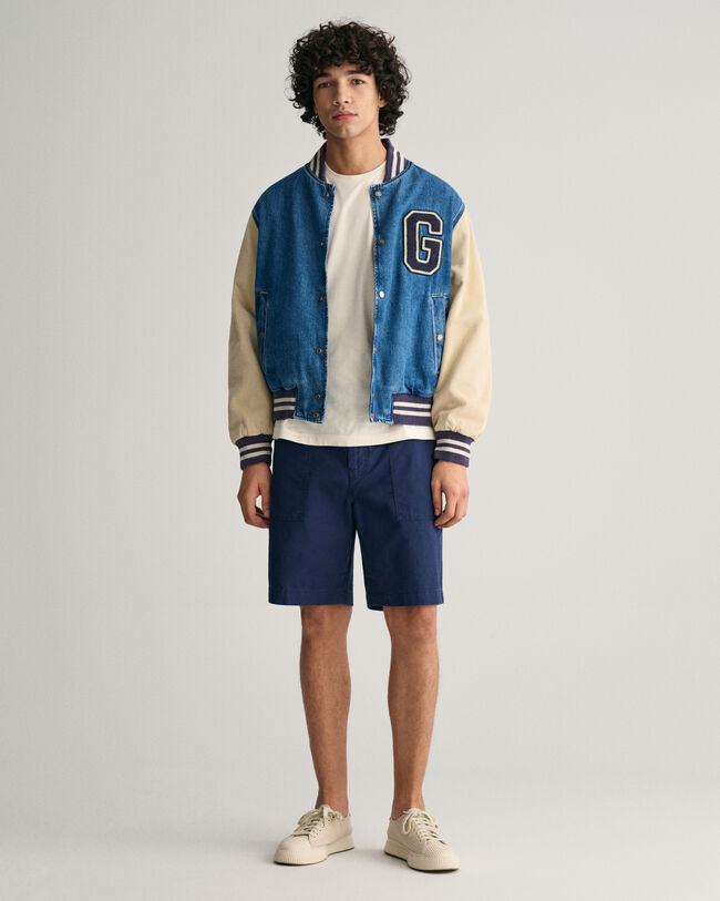 Regular Fit Baumwoll Leinen Shorts